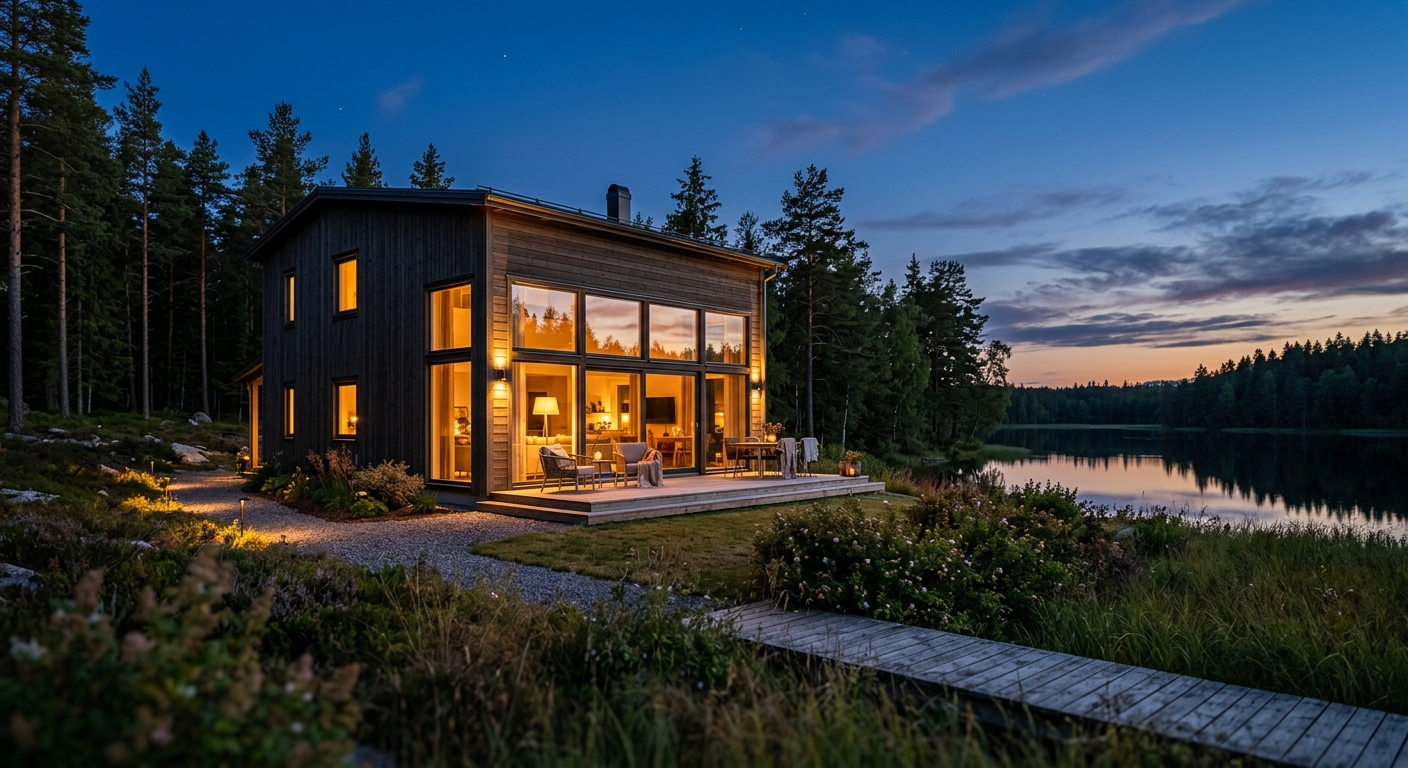 Twilight real estate photography i Sverige: därför ger skymningsbilder 3× fler klick
