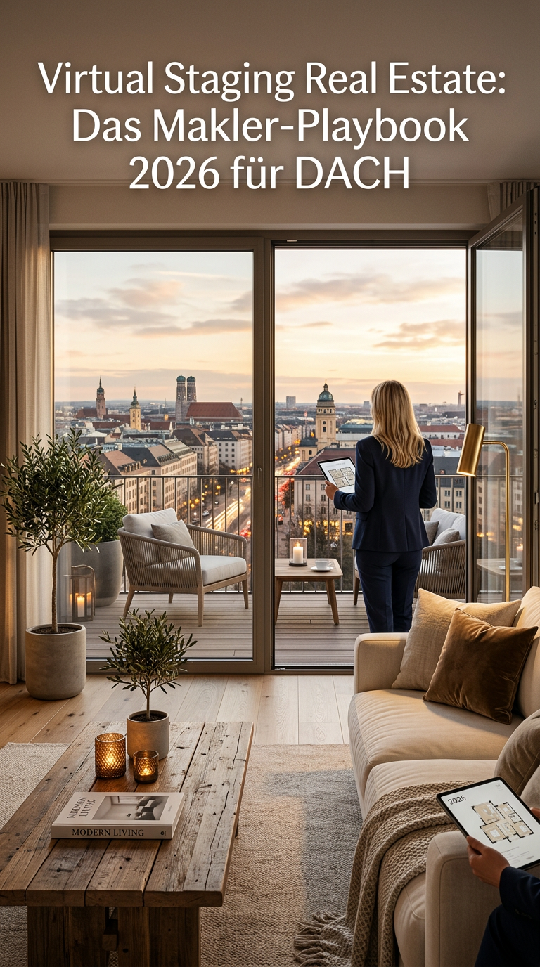 Virtual Staging Real Estate: Das Makler-Playbook 2026 für DACH